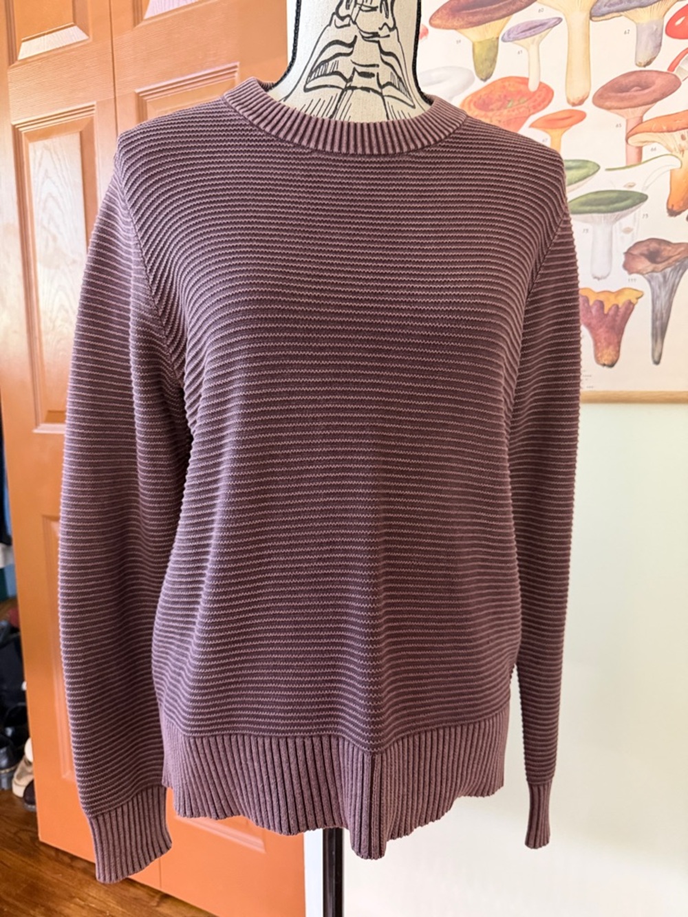 Kuhl Mauve Ribbed Crewneck Sweater